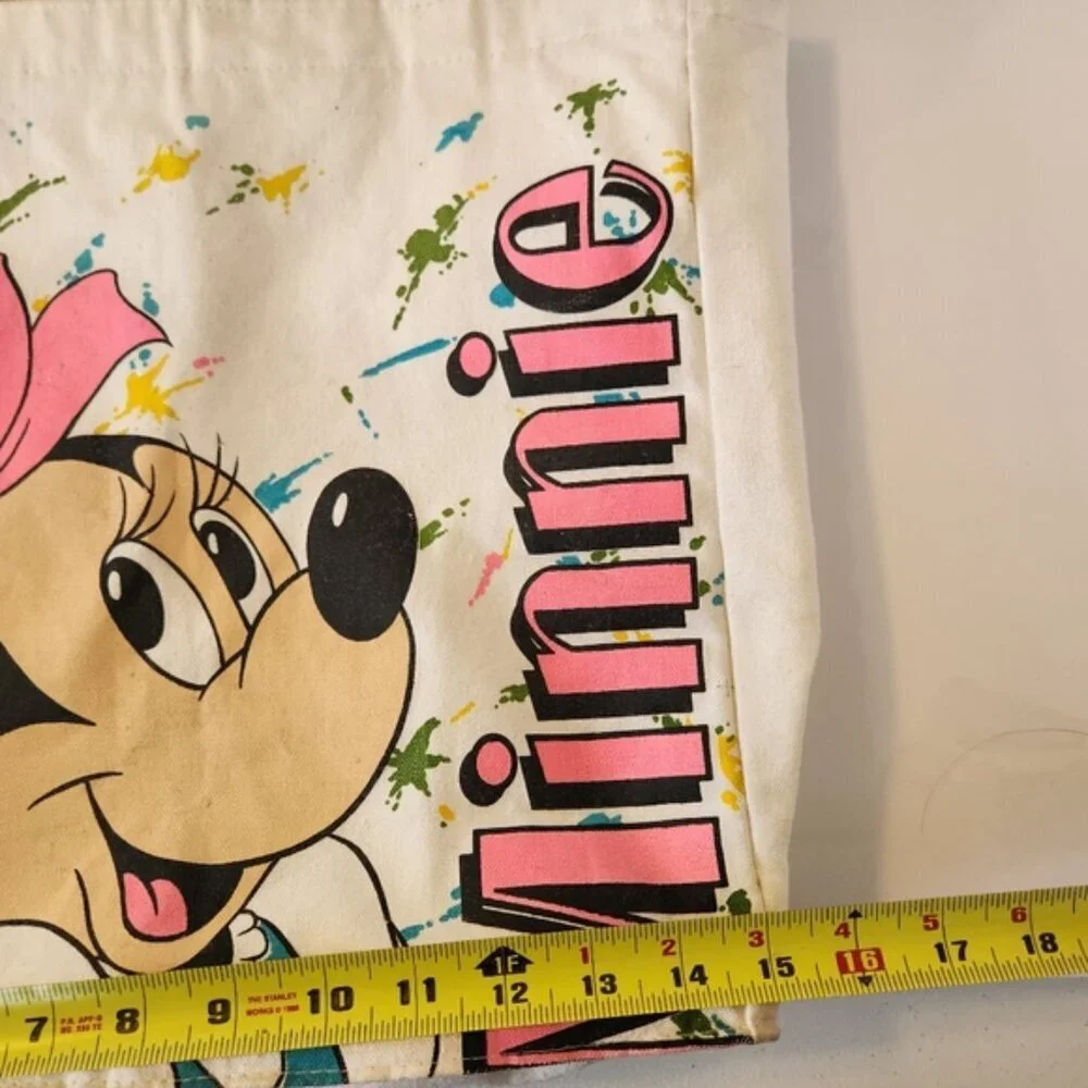 Vintage 90s Disney Minnie Mouse Pink Vinyl Tote Beach Bag Made in USA 1990s Rare - Picture 7 of 10